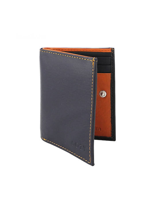 SilverBrand.gr Men's Leather Card Wallet with RFID Blue