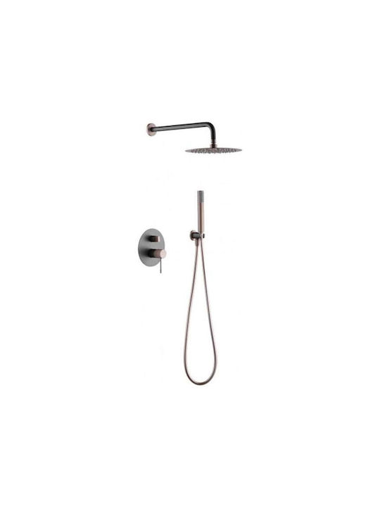 Imex Line Built-In Showerhead Set with 2 Exits Gray