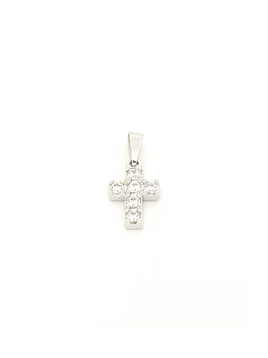 Kirkikosmima Women's White Gold Cross 14K with Chain