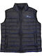 Ärmellos Jacke Puffer Winddicht Schwarz