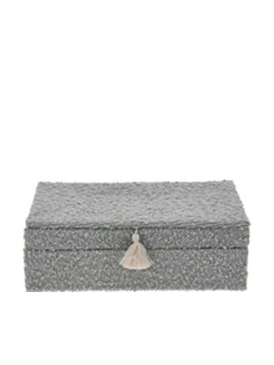 Κουτί Κοσμημάτων με Καθρέφτη Γκρι 25x16x8cm