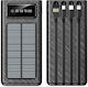 KLGO KP-96 Ηλιακό Power Bank 20000mAh με 2 Θύρες USB-A Μαύρο