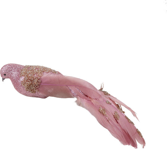 XMASfest Weihnachtliche Stoff Figur Kleiner Vogel Rosa Höhe 32cm 6Stück