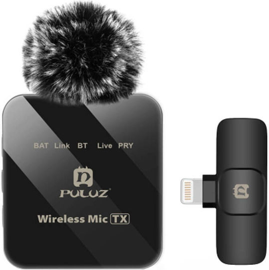Puluz PU647B Seturi Wireless Electret Microfon Πέτου, Clip On pentru Cameră