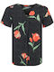 Women's Blouse Short Sleeve with V Neckline Polka Dot Black