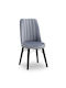 Alegra Dining Room Velvet Chair Gray 46x44x91cm