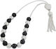 SilverBrand.gr Silver Worry Beads Black 1cm