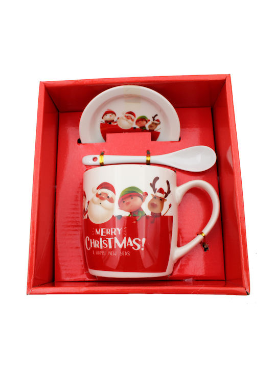 Christmas Mug Glass Transparent L9xW9xH10cm 1pcs