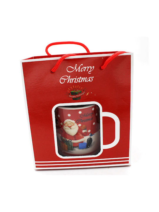 Christmas Mug Glass Transparent L8xW7cm 1pcs