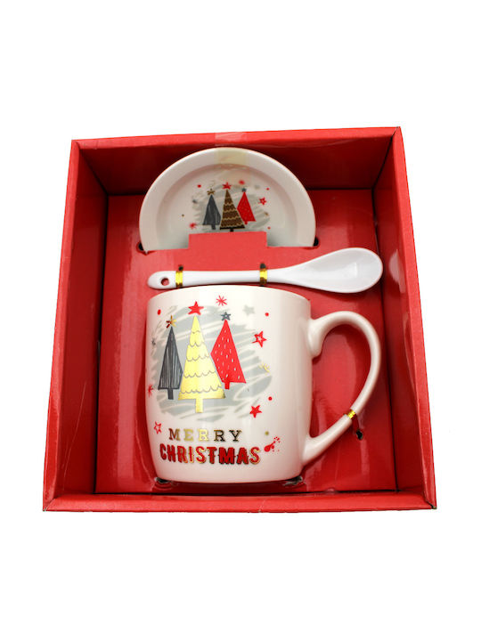 Christmas Mug Glass Transparent L9xW9xH10cm 1pcs