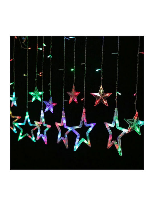 Αστέρια Weihnachtslichter LED Mehrfarbig Elektrisch vom Typ Vorhang mit Transparentes Kabel und Programmen