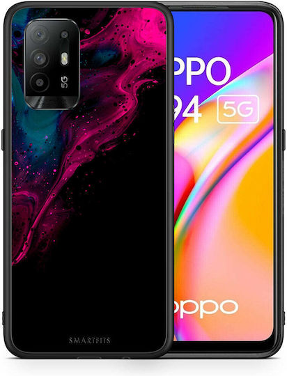 Smartfits Watercolor Pink Black Umschlag Rückseite Rosa (Oppo A94) 7522722283675_42928404594843