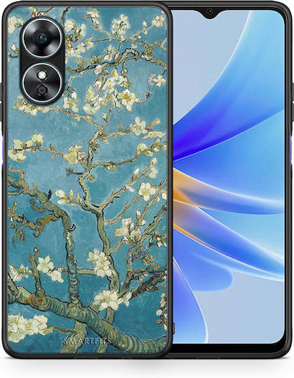 Smartfits White Blossoms Umschlag Rückseite Weiß (Oppo A17)