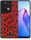 Smartfits Animal Red Leopard Back Cover Κόκκινο (Oppo Reno8)
