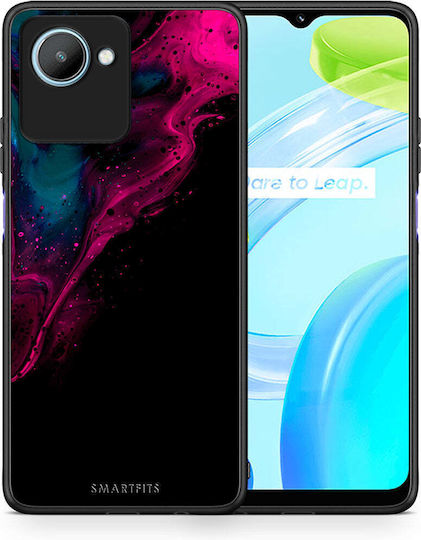 Smartfits Watercolor Pink Black Back Cover Roz (Realme C30) 8427775983955_46689036927315