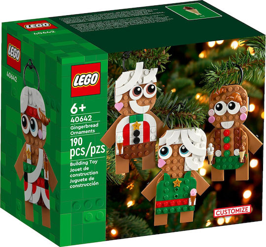LEGO Building Blocks Gingerbread Ornaments Christmas for 6+ Years