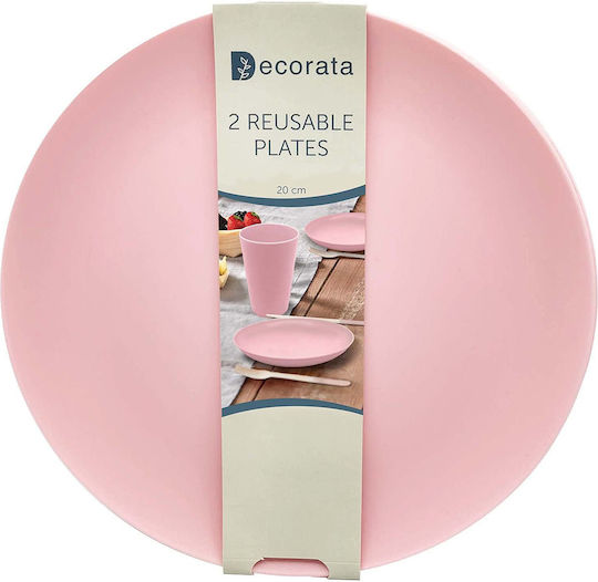 Procos Farfurie adâncă Plastic Roz cu Diametru 20cm 2buc