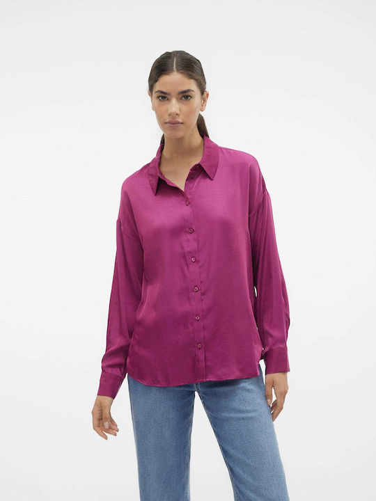 Vero Moda Women's Long Sleeve Shirt Fuchsia
