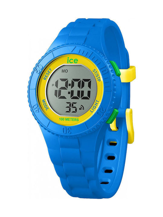 Ice Digital Damen Uhr mit Blau Kautschukarmband