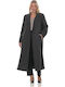 Femeie Gri Palton Oversized cu Nasturi
