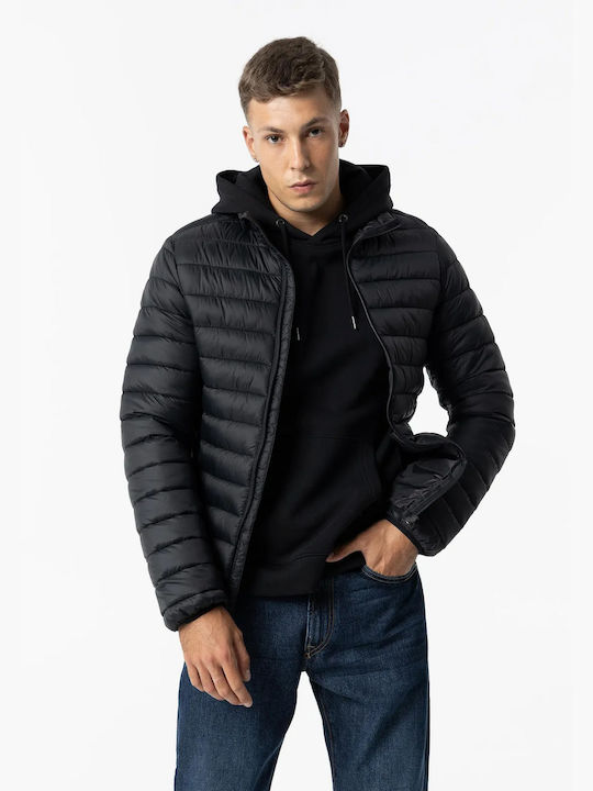 Tiffosi Herren Winter Jacke Lässig Schwarz