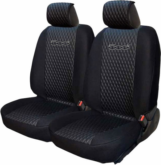 Front Car Covers 2pcs Leatherette Black