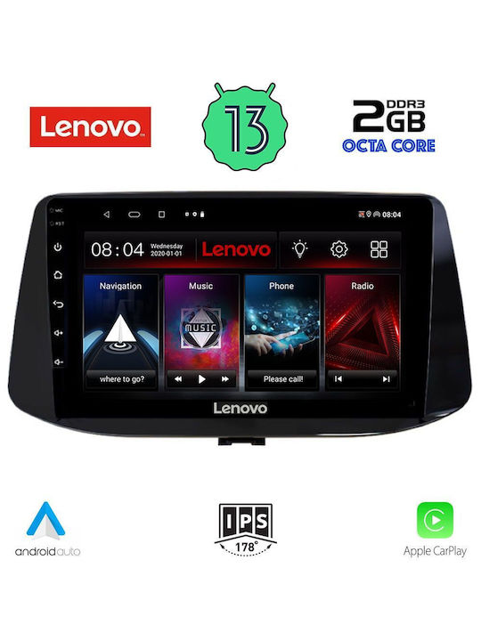 Lenovo Lvf Ηχοσύστημα Αυτοκινήτου για Hyundai i30 2018> (Bluetooth/USB/WiFi/GPS/Apple-Carplay/Android-Auto) με Οθόνη Αφής 9"