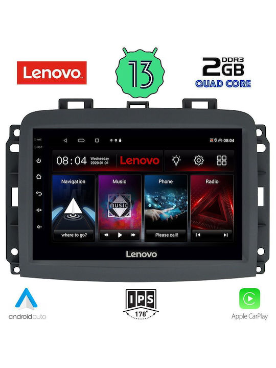 Lenovo Sistem Audio Auto pentru Fiat 500L 2012> (Bluetooth/USB/AUX/WiFi/GPS/Apple-Carplay/Android-Auto) cu Ecran Tactil 10"