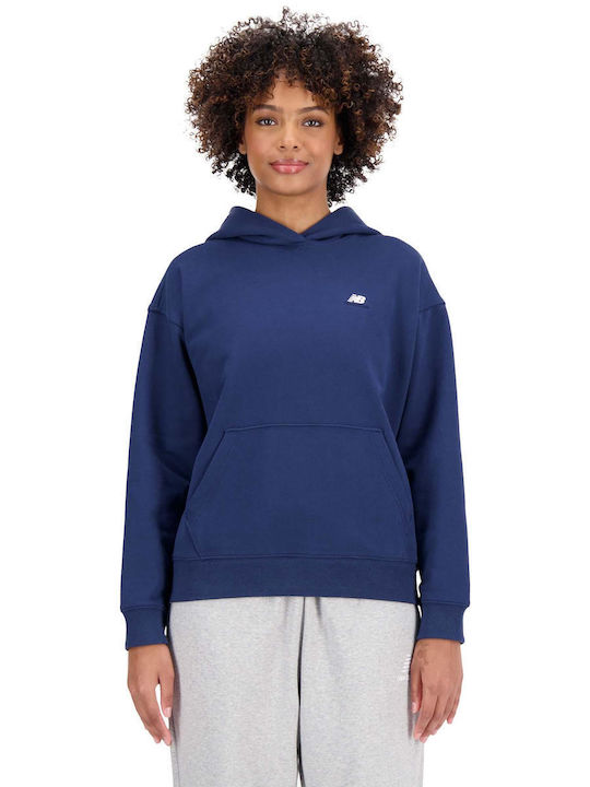 New Balance Athletics Women's Long Hooded Sweatshirt Navy Blue