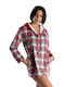 Rachel Winter Women's Fleece Pyjama Jacket Red