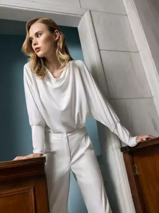 Desiree Women's Long Sleeve Pullover White
