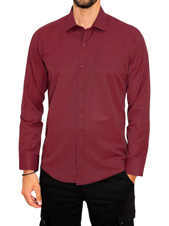 Polsino Shirts Men's Shirt Long Sleeve Burgundy