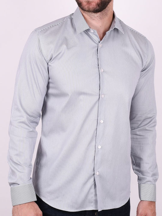 Long-sleeved Shirt Striped White