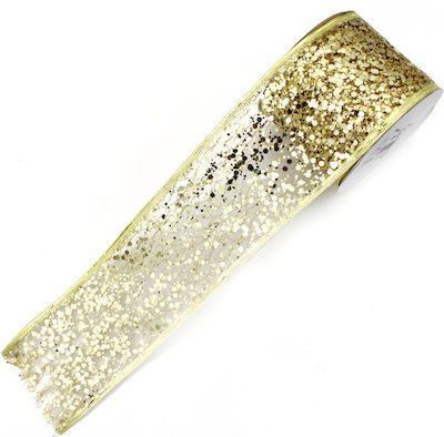 Christmas Ribbon Gold 280x6cm 1pc