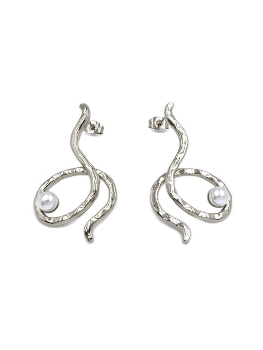 Awear Single Earring made of Steel with Pearls