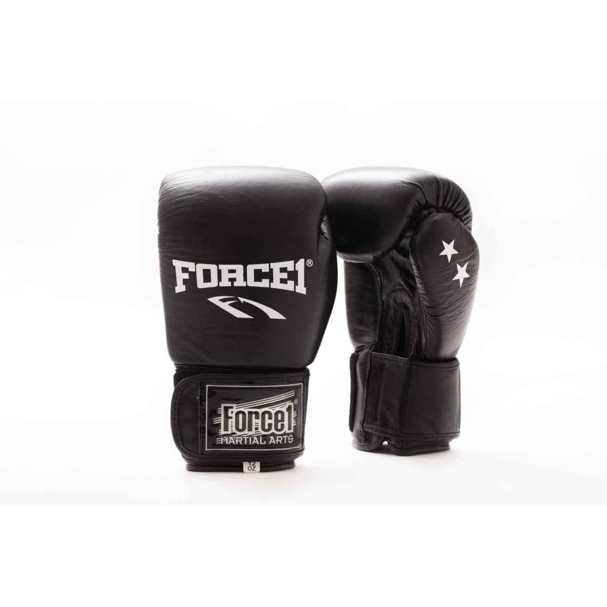 Force1 Leather Boxing Competition Gloves Black F-1016-ΤΗΑΙ-7