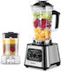 Sokany Commercial Blender 6kW Silver With Jug Capacity 2.5lt 21.4x28x35.4cm