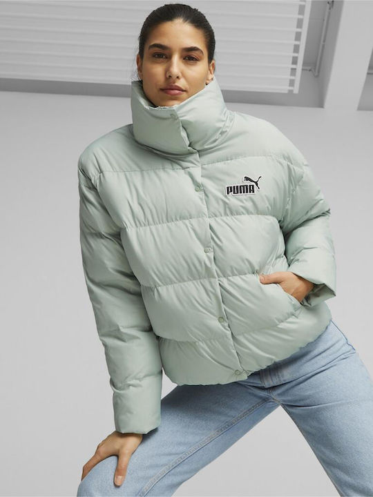 Puma Women's Short Puffer Jacket for Winter Green