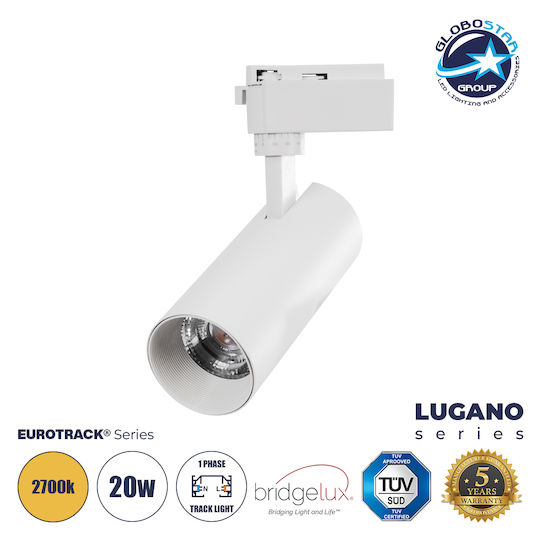 GloboStar Lugano LED Iluminare Liniară Comercială Plafon 20W Alb Cald IP20 L6.5xÎ20cm