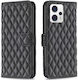 Puff Rhombus Brieftasche Schwarz (Moto G13)
