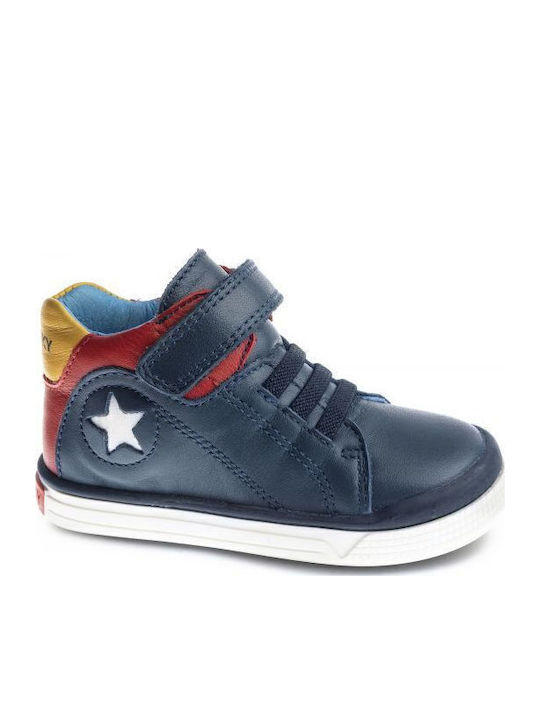Kids Sneakers High with Scratch Navy Blue