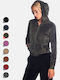 Women's Sweatshirt Jacket Velvet Hooded Khaki