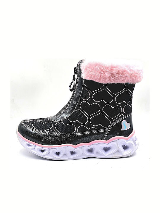 Kids Boots with Lights Black