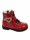 Vernice Kinderstiefel aus Lackleder mit Reißverschluss Rot