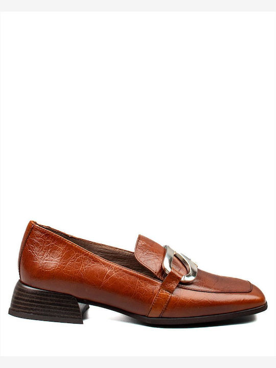 Δερμάτινα Γυναικεία Loafers σε Ταμπά Χρώμα