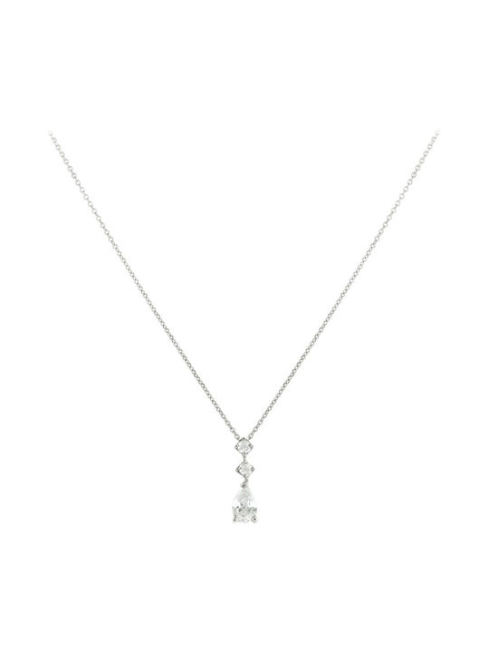 Senzio Belibasakis Necklace from White Gold 9 K with Zircon