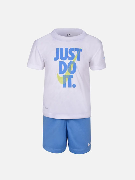 Nike Set de haine pentru copii cu pantaloni scurți Vara 2buc Alb