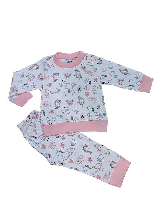 Galaxy Set Top & Bottom Kids Cotton Pyjamas White