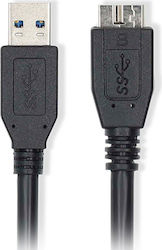 Nedis USB 3.1 Cable USB-A male - micro USB-B female Μαύρο 0.5m CCGL61500BK05