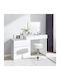 Wooden Makeup Dressing Table White with Mirror 117.5x78x45cm
